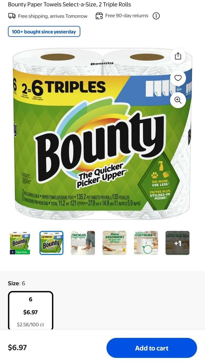 Bounty Bounty Triple Rolls — 135ct to 123ct