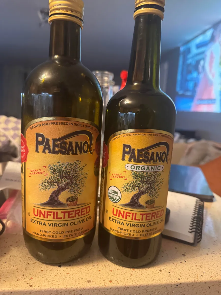 Paesano Unfiltered olive oil — 33.5fl oz to 25fl oz
