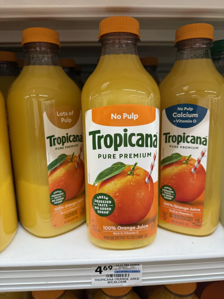 Tropicana Orange Juice — 52fl oz to 46fl oz