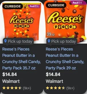 Hershey Reese's Pieces Party Size package