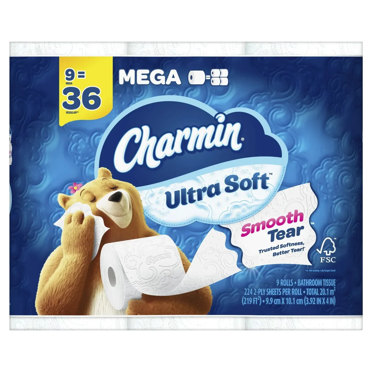 Charmin Charmin Ultra-Soft Toilet Paper Mega Rolls — 244ct to 224ct