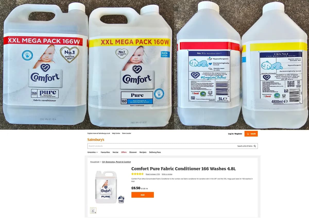 Unilever Comfort Pure XXL Mega Pack package photo