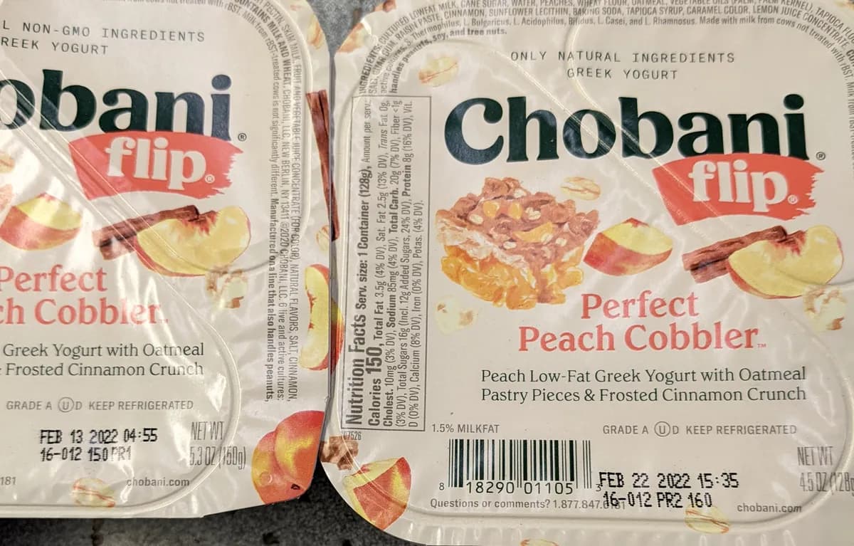 Chobani Chobani Flips yogurt — 5.3oz to 4.5oz