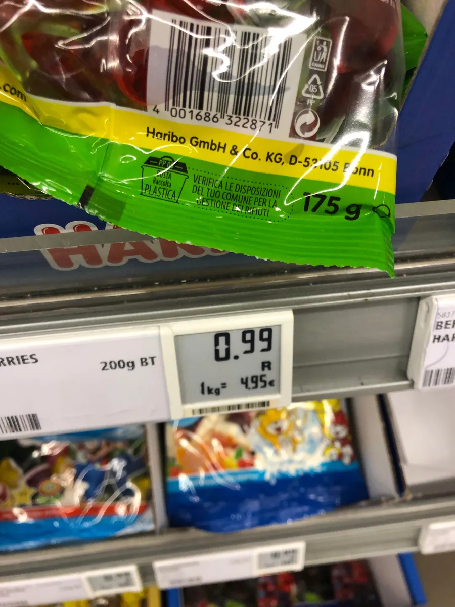 Haribo Gummy sweets assorted varieties package photo