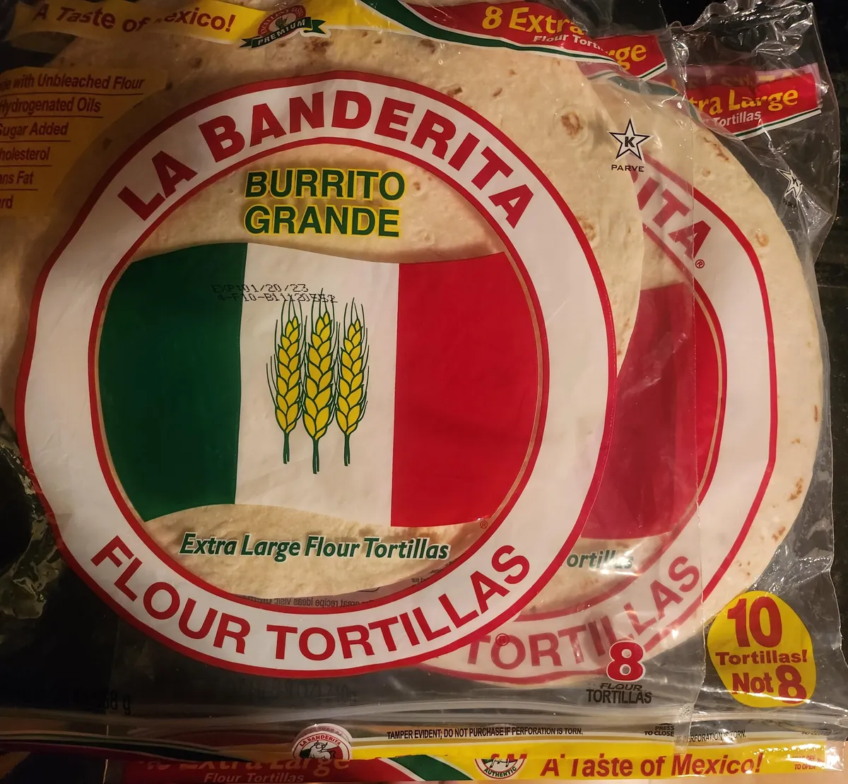 La Banderita tortillas — 10ct to 8ct