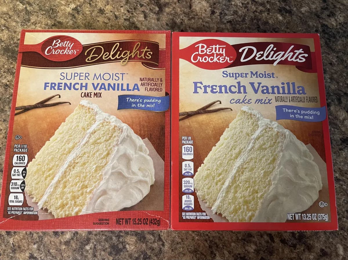 Betty Crocker White Almond Wedding Cake Mix — 18.25oz to 13.25oz