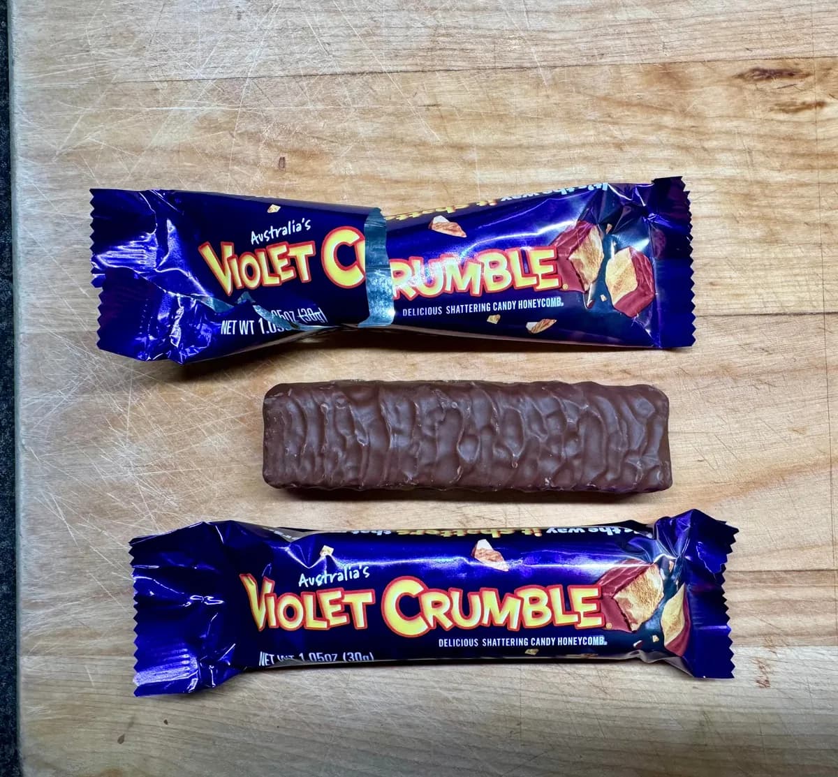 Violet Crumble Violet Crumble bar — 50g to 30g